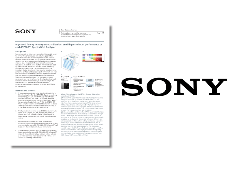 Technical Note: Improved Flow Cytometry Standardization: Enabling Maximum Performance of Each ID7000™ Spectral Cell Analyzer